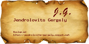 Jendrolovits Gergely névjegykártya